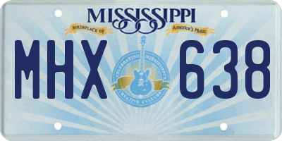 MS license plate MHX638