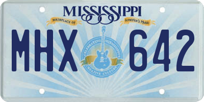 MS license plate MHX642