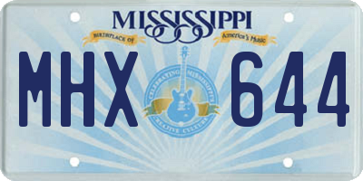 MS license plate MHX644