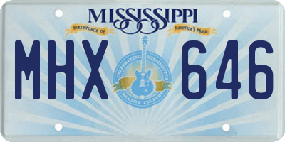MS license plate MHX646