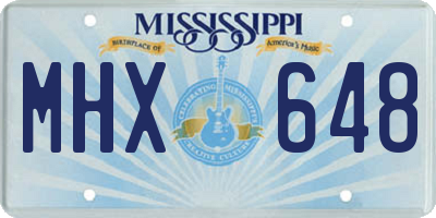 MS license plate MHX648
