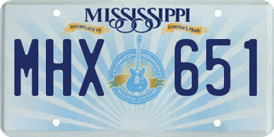 MS license plate MHX651