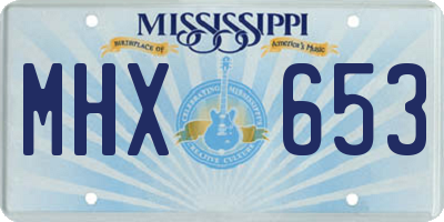 MS license plate MHX653