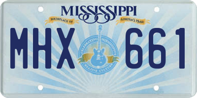 MS license plate MHX661