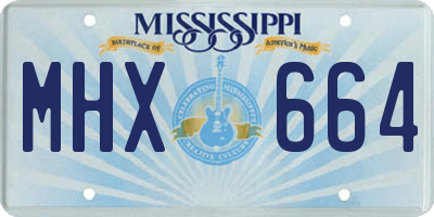MS license plate MHX664