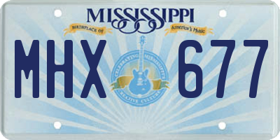 MS license plate MHX677