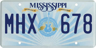 MS license plate MHX678