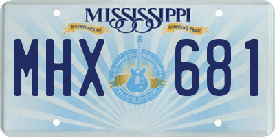 MS license plate MHX681