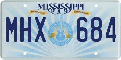 MS license plate MHX684