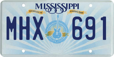 MS license plate MHX691