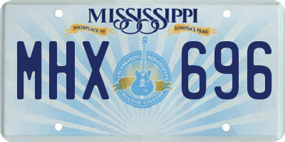 MS license plate MHX696