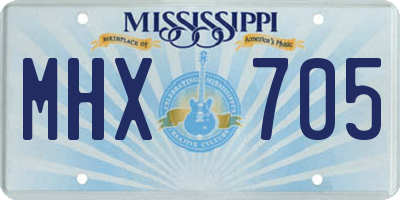 MS license plate MHX705