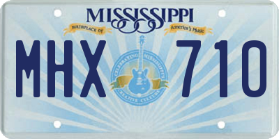 MS license plate MHX710
