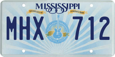 MS license plate MHX712