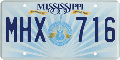 MS license plate MHX716