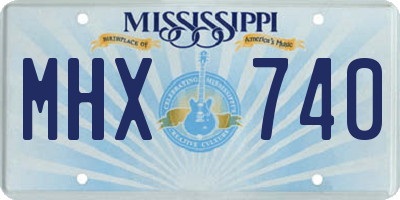 MS license plate MHX740