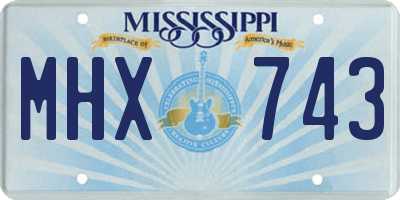 MS license plate MHX743