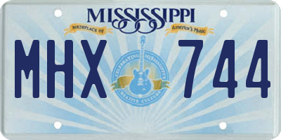 MS license plate MHX744