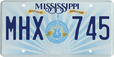 MS license plate MHX745