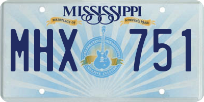 MS license plate MHX751