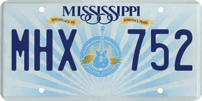 MS license plate MHX752
