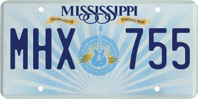 MS license plate MHX755