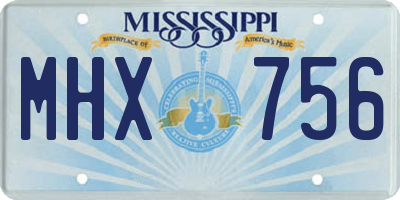 MS license plate MHX756