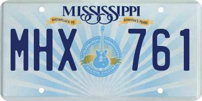 MS license plate MHX761
