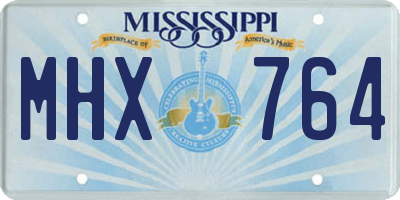 MS license plate MHX764