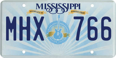 MS license plate MHX766