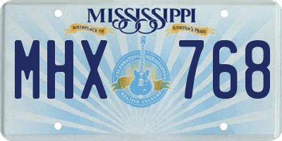 MS license plate MHX768