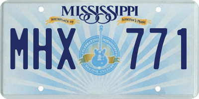 MS license plate MHX771