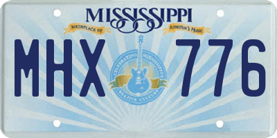 MS license plate MHX776