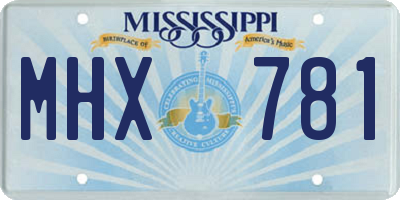 MS license plate MHX781