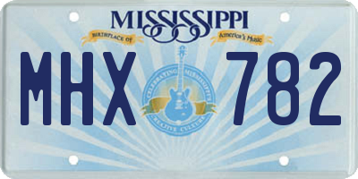 MS license plate MHX782