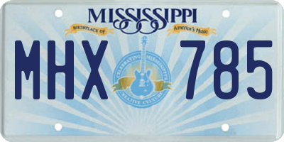 MS license plate MHX785