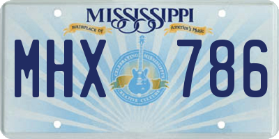 MS license plate MHX786