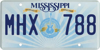 MS license plate MHX788