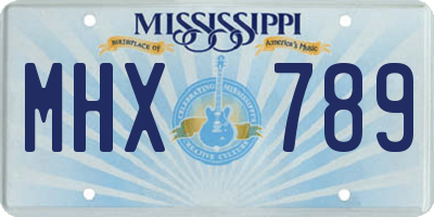 MS license plate MHX789