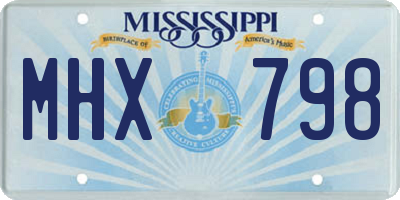 MS license plate MHX798