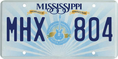 MS license plate MHX804