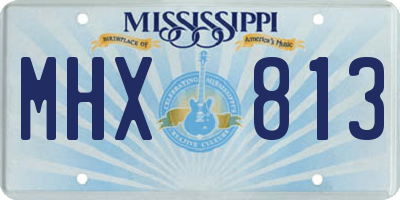 MS license plate MHX813