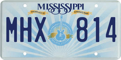 MS license plate MHX814