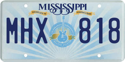 MS license plate MHX818