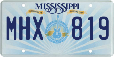 MS license plate MHX819