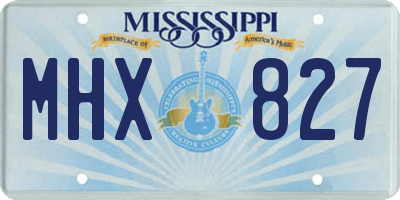 MS license plate MHX827