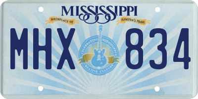 MS license plate MHX834