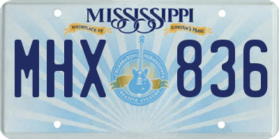 MS license plate MHX836
