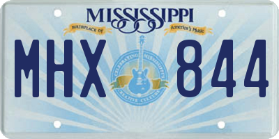 MS license plate MHX844