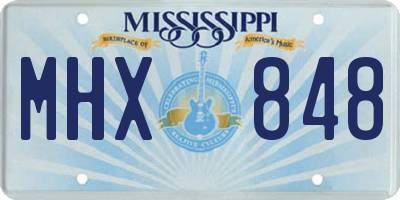 MS license plate MHX848